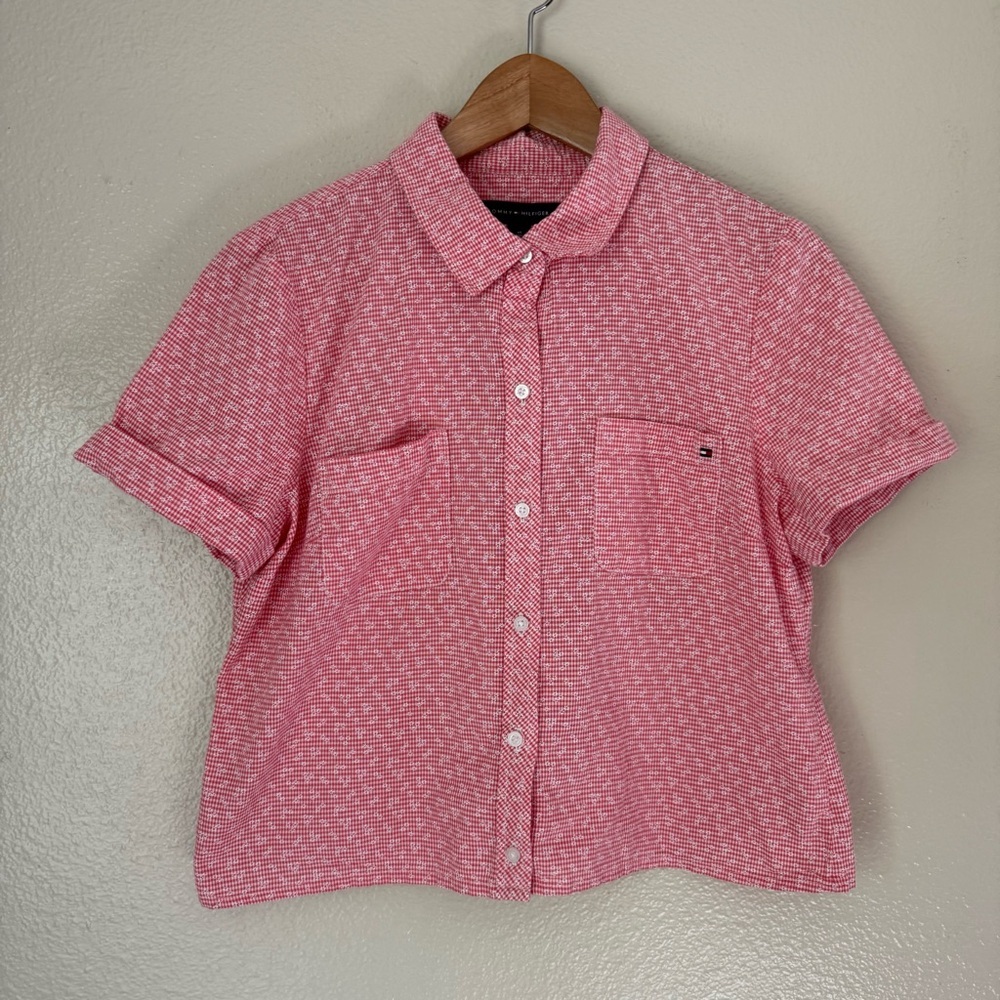 ❇️Tommy Hilfiger Red Casual Button Down Shirt 2 for $22❇️